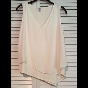 Bar III Asymmetrical Off White Top